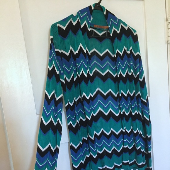 Belldini Chevron Print Long Sleeve Cardigan - Picture 4 of 7
